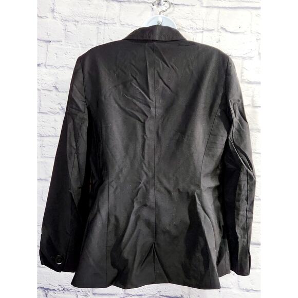 Talbots Black Single Button Long Sleeve Blazer 12 Lined Wool Lightweight - Picture 3 of 6